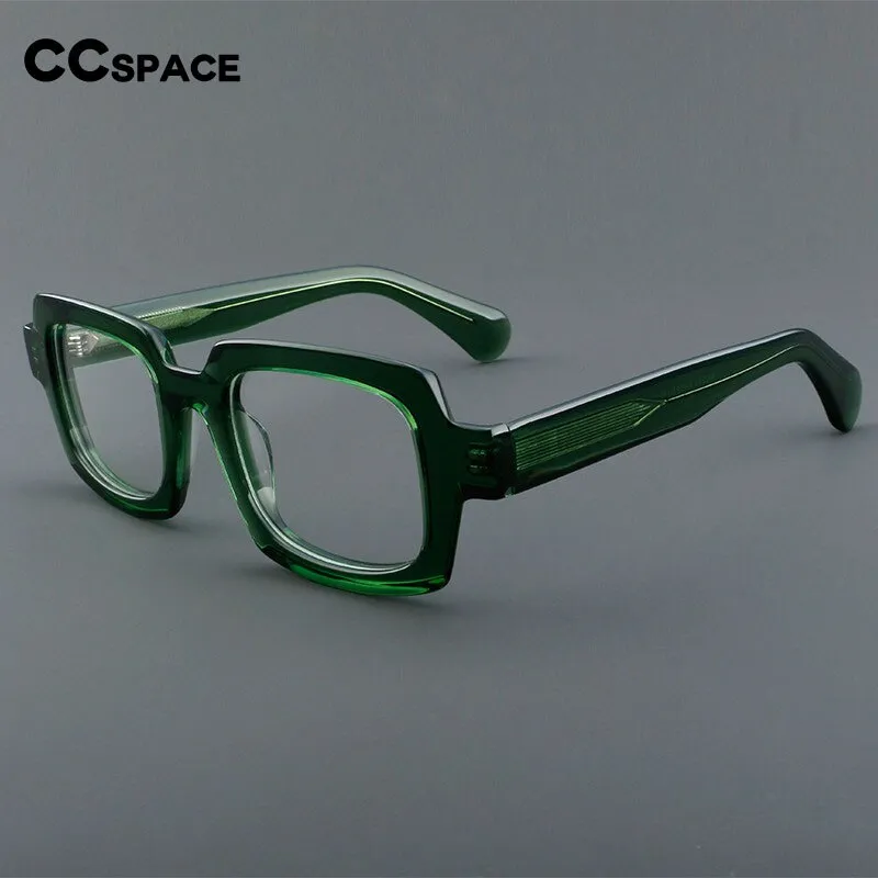 CCspace Unisex Full Rim Square Acetate Eyeglasses 54907