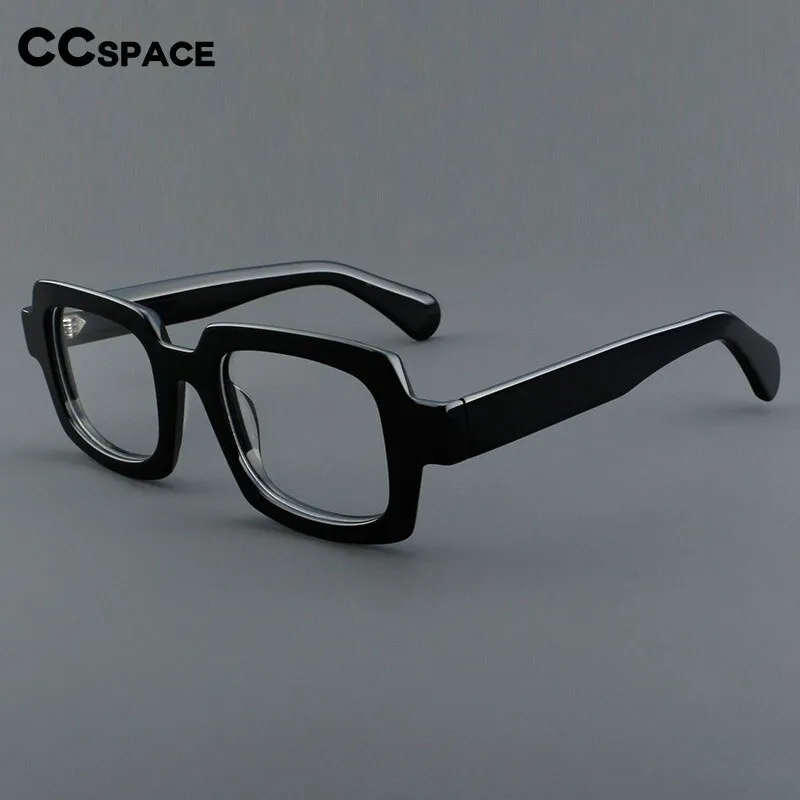 CCspace Unisex Full Rim Square Acetate Eyeglasses 54907