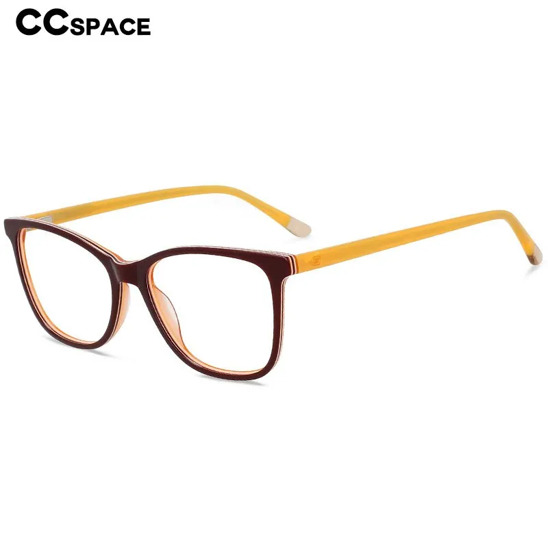 CCspace Unisex Full Rim Square Acetate Eyeglasses 55615