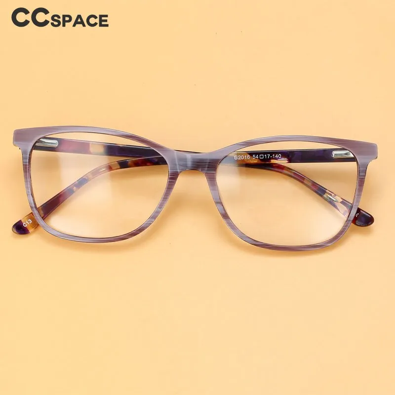 CCspace Unisex Full Rim Square Acetate Eyeglasses 55615