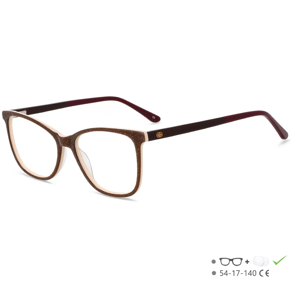 CCspace Unisex Full Rim Square Acetate Eyeglasses 55615
