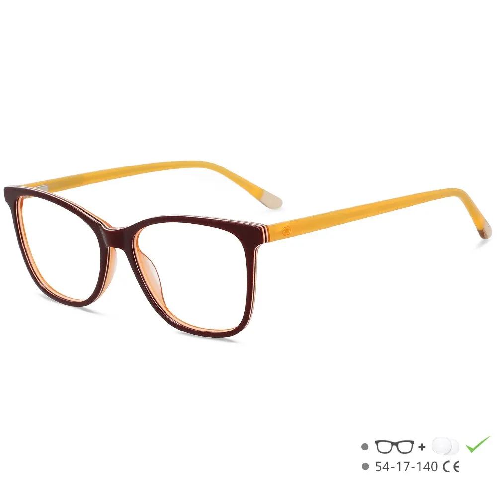 CCspace Unisex Full Rim Square Acetate Eyeglasses 55615