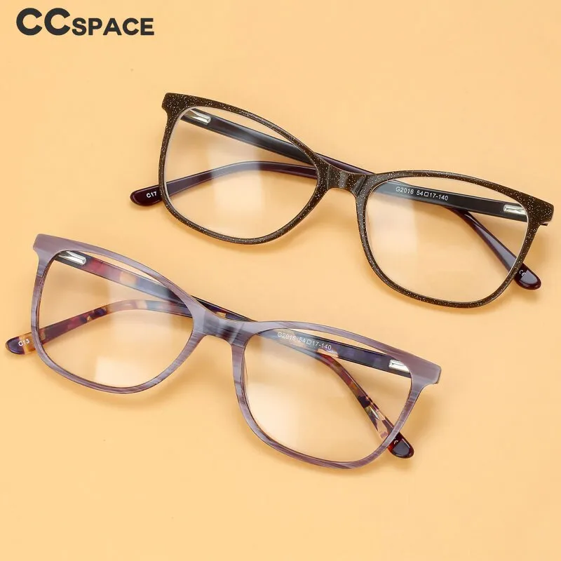 CCspace Unisex Full Rim Square Acetate Eyeglasses 55615