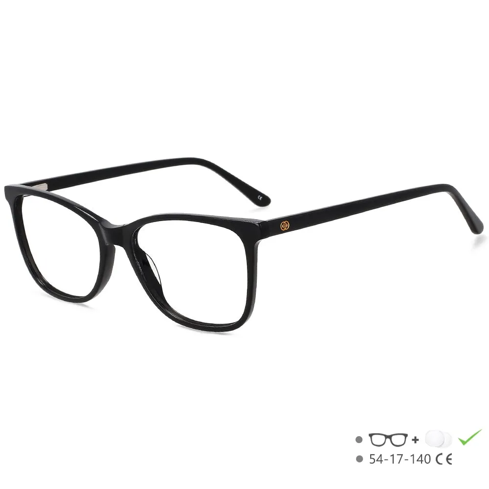 CCspace Unisex Full Rim Square Acetate Eyeglasses 55615