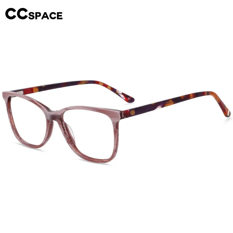 CCspace Unisex Full Rim Square Acetate Eyeglasses 55615