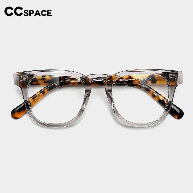 CCspace Unisex Full Rim Square Acetate Eyeglasses 55684