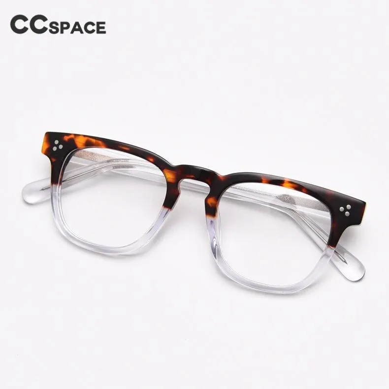 CCspace Unisex Full Rim Square Acetate Eyeglasses 55684