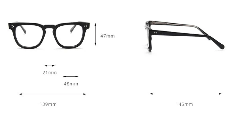 CCspace Unisex Full Rim Square Acetate Eyeglasses 55684