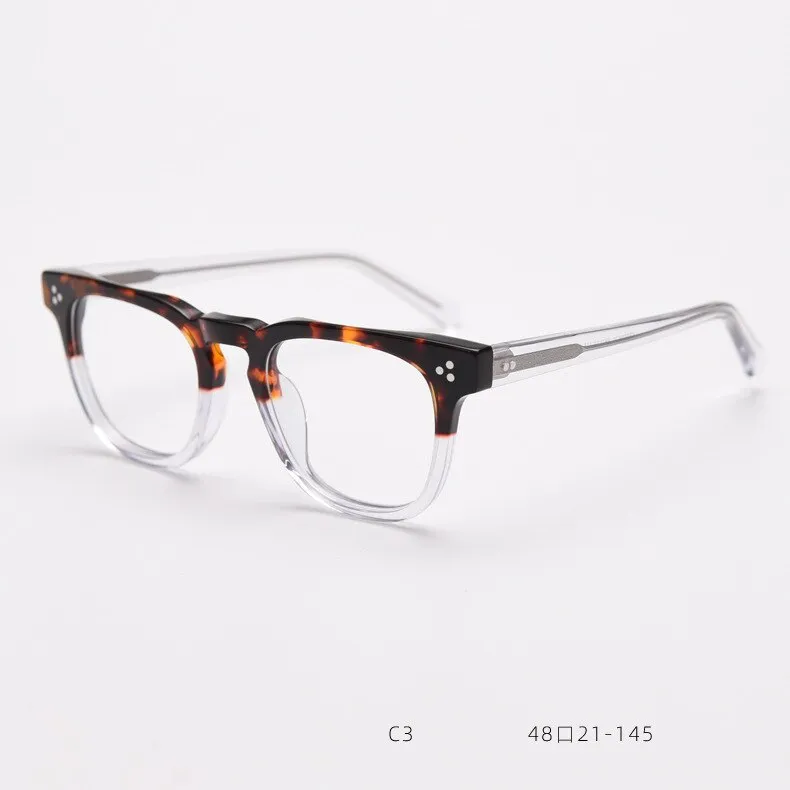 CCspace Unisex Full Rim Square Acetate Eyeglasses 55684