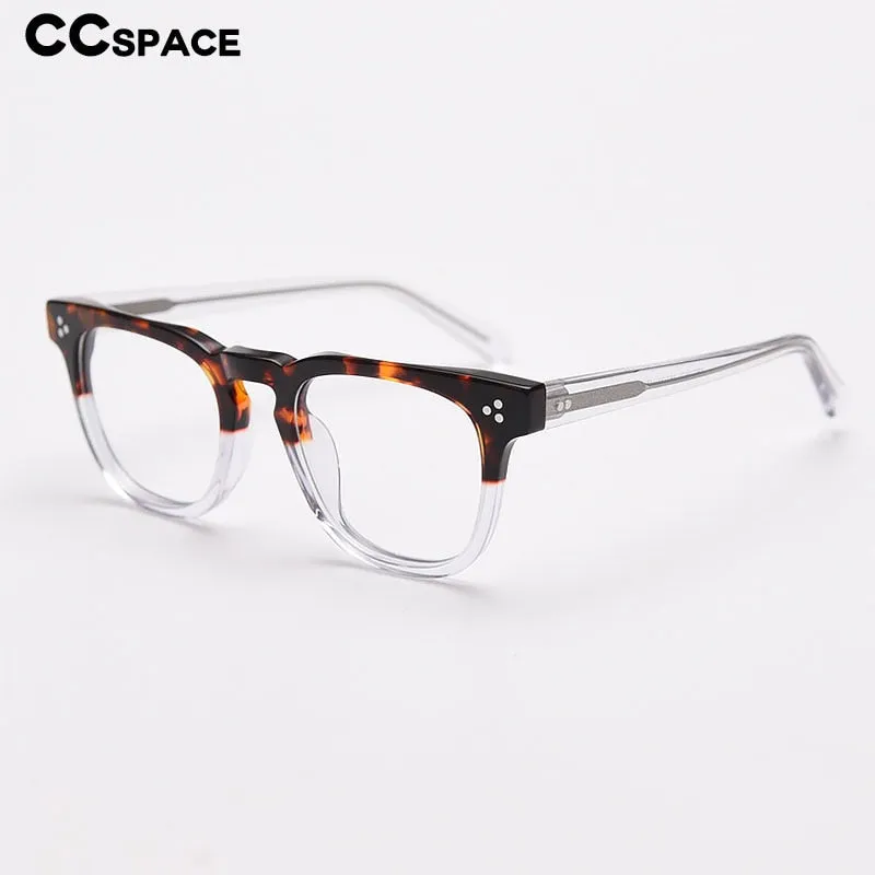 CCspace Unisex Full Rim Square Acetate Eyeglasses 55684
