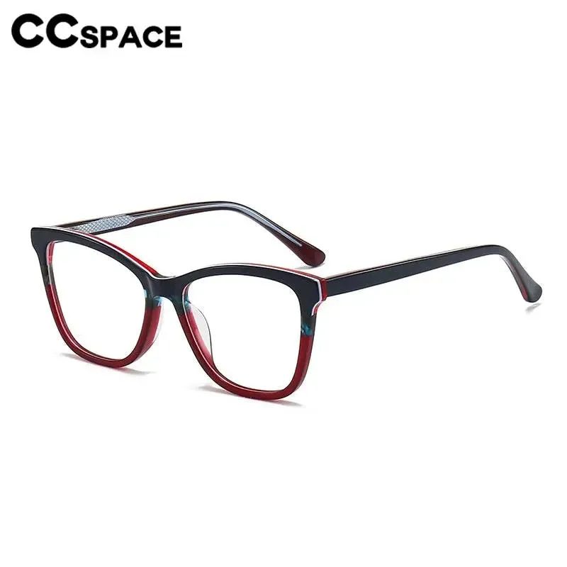 CCspace Unisex Full Rim Square Acetate Eyeglasses 56941