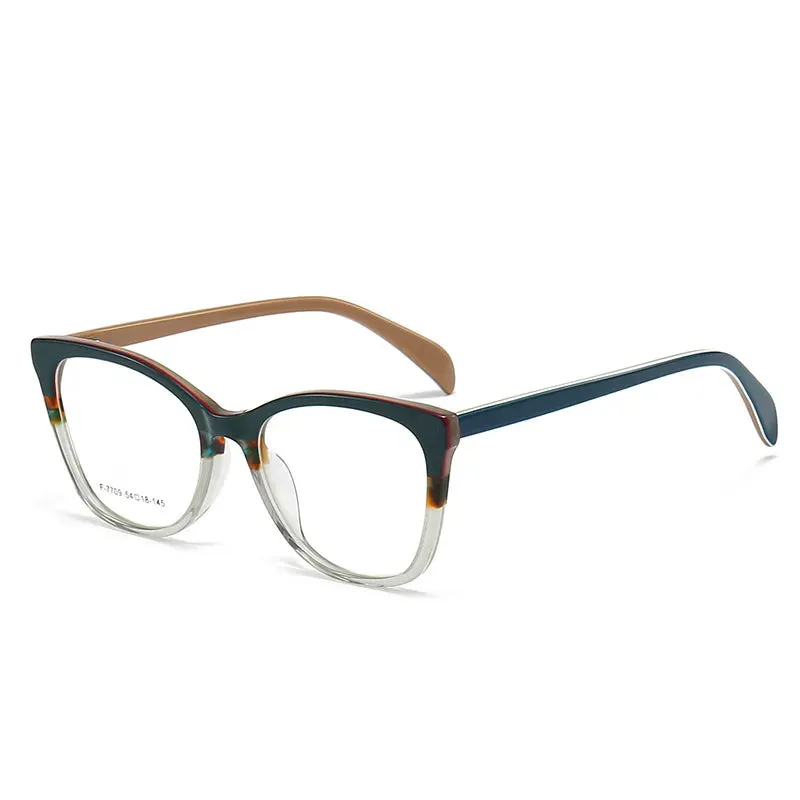 CCspace Unisex Full Rim Square Acetate Eyeglasses 56941