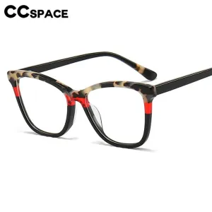 CCspace Unisex Full Rim Square Acetate Eyeglasses 56941