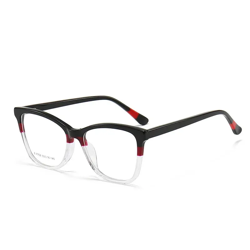 CCspace Unisex Full Rim Square Acetate Eyeglasses 56941