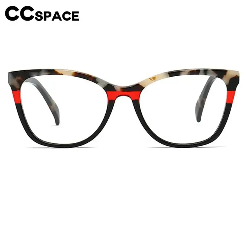 CCspace Unisex Full Rim Square Acetate Eyeglasses 56941
