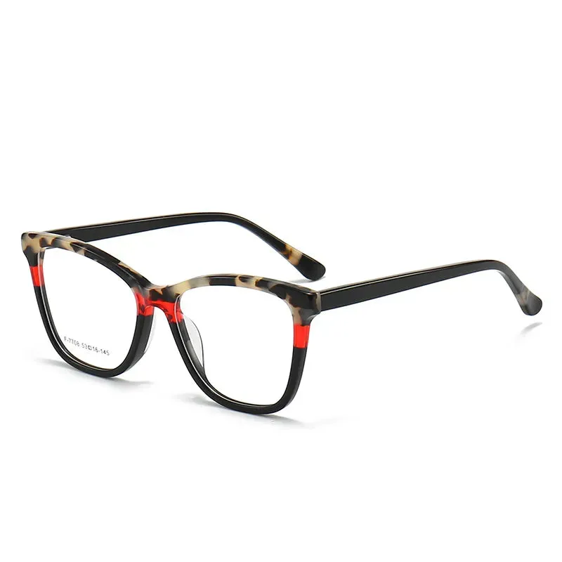 CCspace Unisex Full Rim Square Acetate Eyeglasses 56941