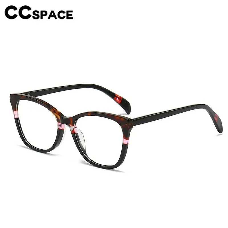CCspace Unisex Full Rim Square Acetate Eyeglasses 56941