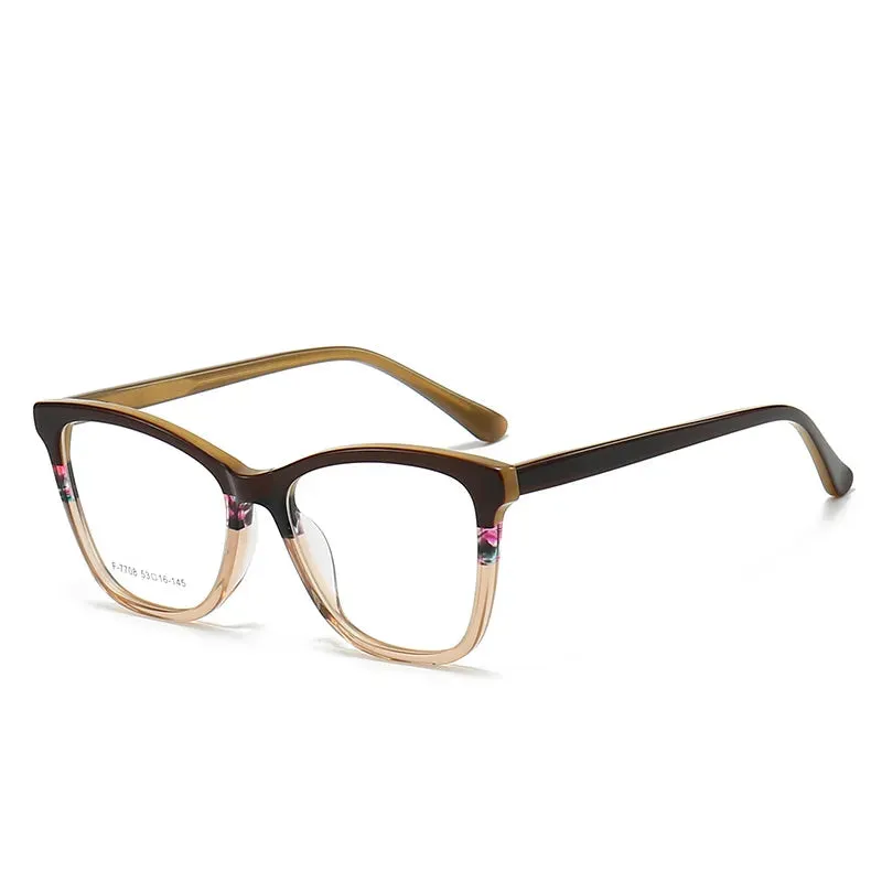 CCspace Unisex Full Rim Square Acetate Eyeglasses 56941