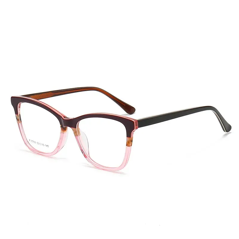 CCspace Unisex Full Rim Square Acetate Eyeglasses 56941