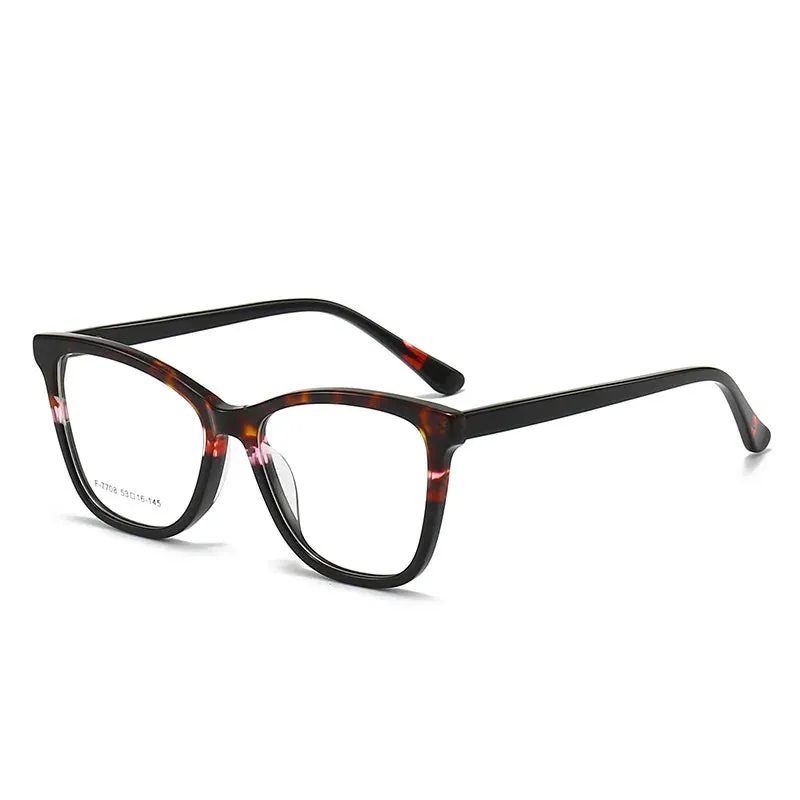 CCspace Unisex Full Rim Square Acetate Eyeglasses 56941