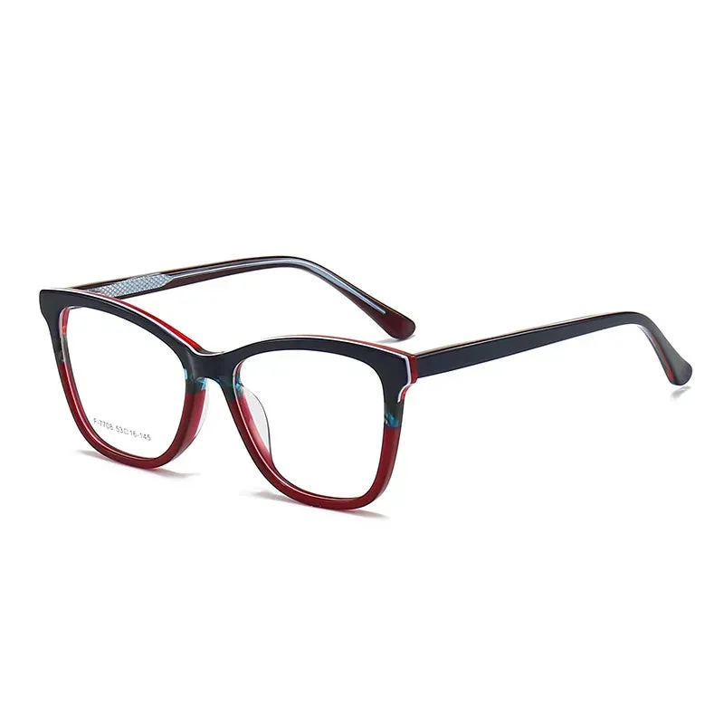 CCspace Unisex Full Rim Square Acetate Eyeglasses 56941