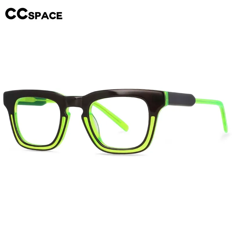 CCspace Unisex Full Rim Square Acetate Frame Eyeglasses 54386