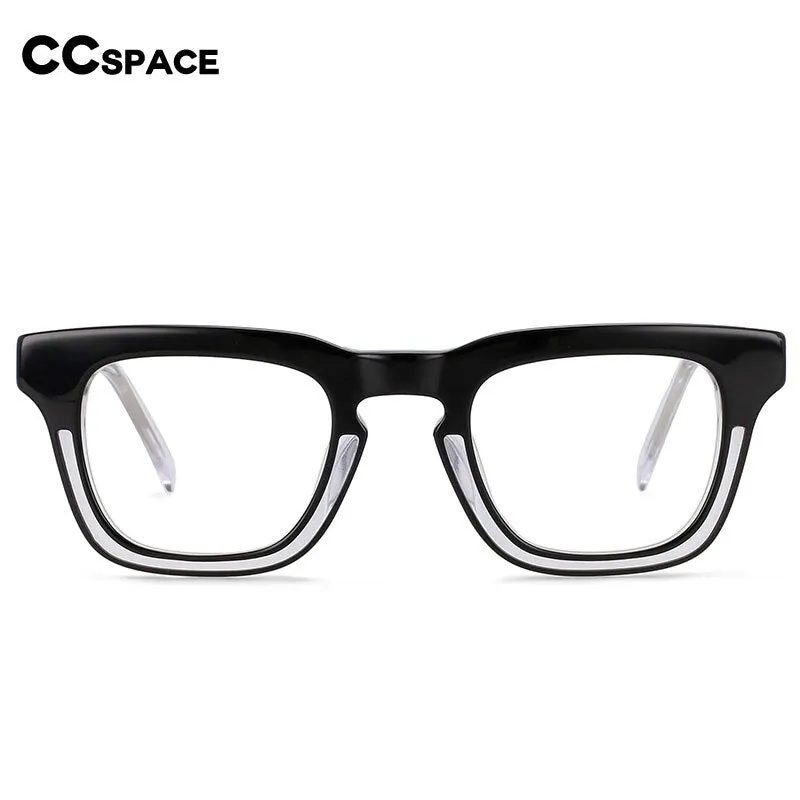 CCspace Unisex Full Rim Square Acetate Frame Eyeglasses 54386