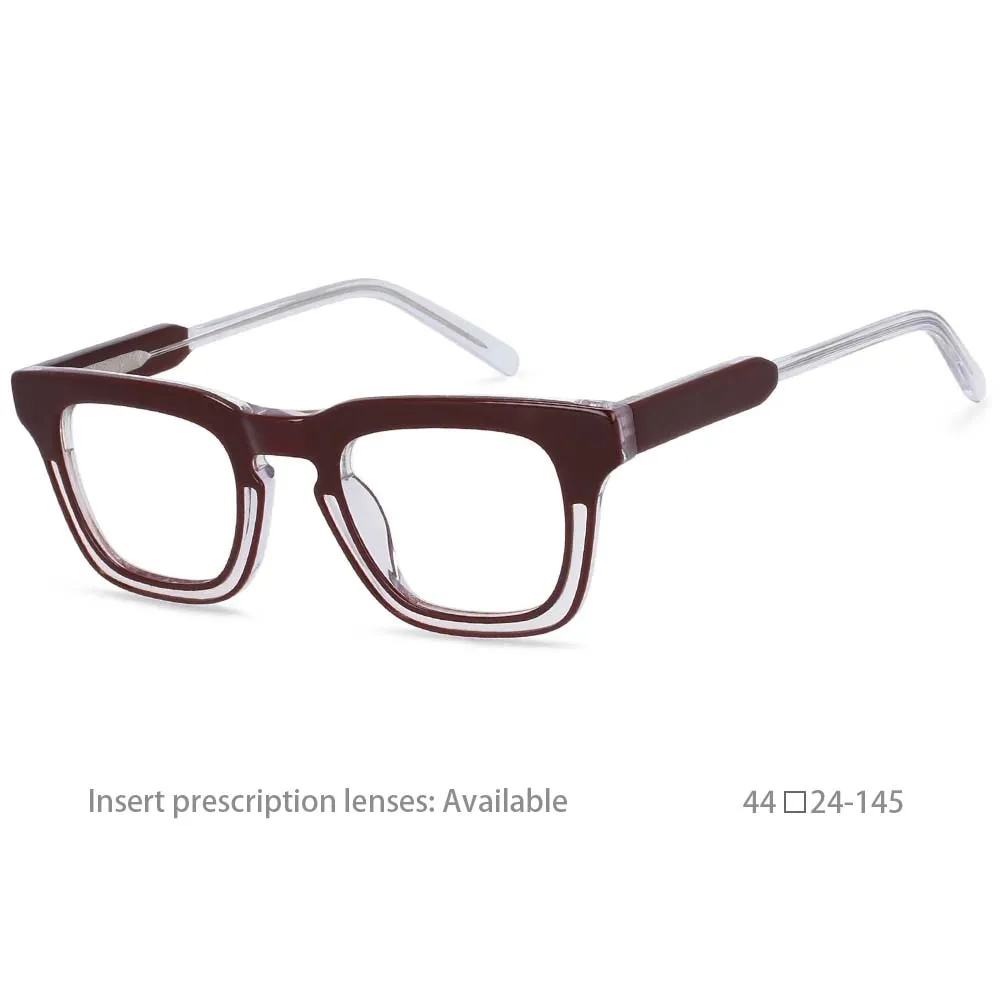 CCspace Unisex Full Rim Square Acetate Frame Eyeglasses 54386