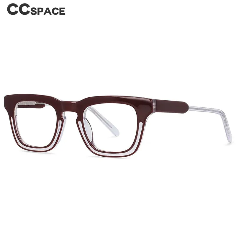 CCspace Unisex Full Rim Square Acetate Frame Eyeglasses 54386