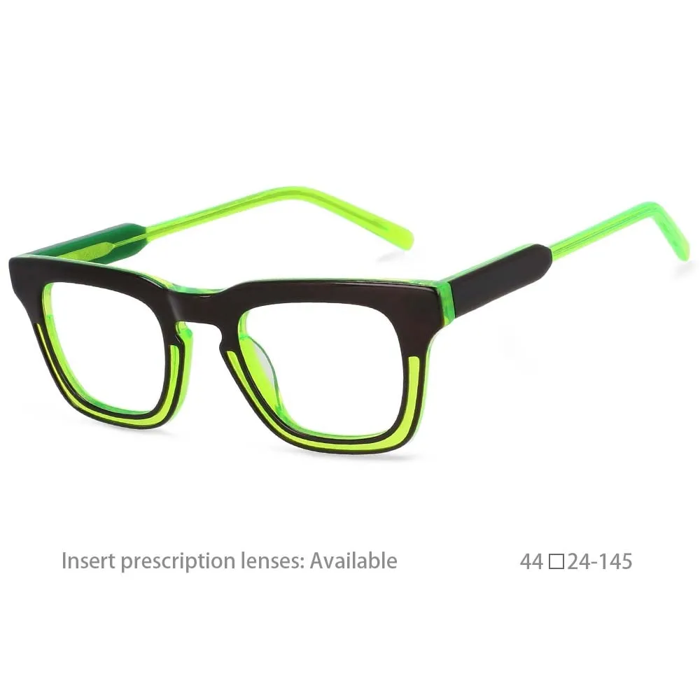 CCspace Unisex Full Rim Square Acetate Frame Eyeglasses 54386