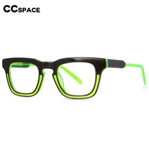 CCspace Unisex Full Rim Square Acetate Frame Eyeglasses 54386