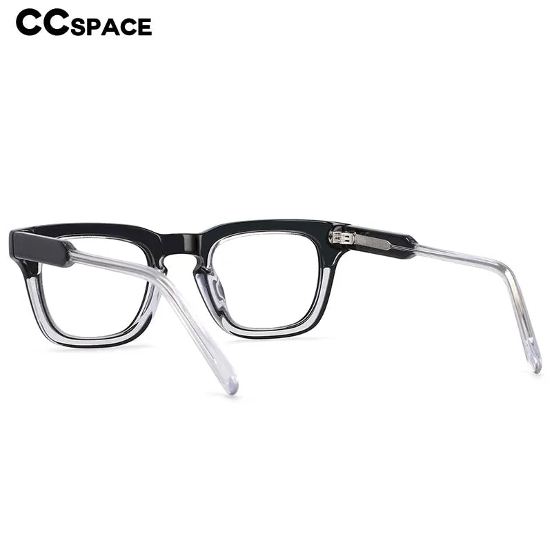 CCspace Unisex Full Rim Square Acetate Frame Eyeglasses 54386