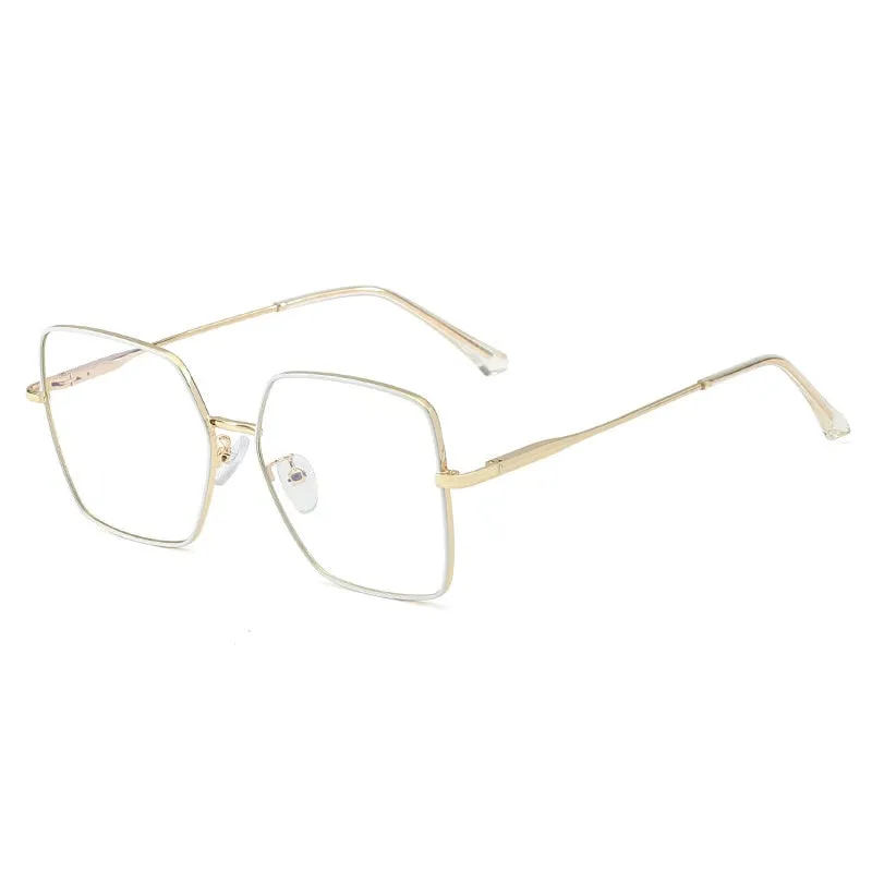 CCspace Unisex Full Rim Square Alloy Frame Eyeglasses 48241