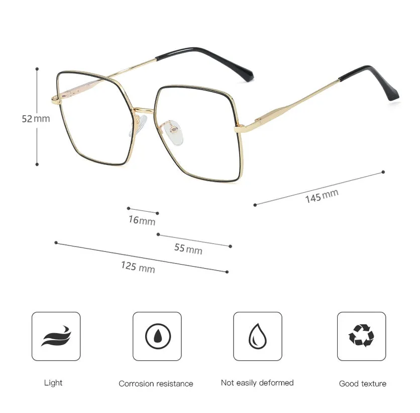 CCspace Unisex Full Rim Square Alloy Frame Eyeglasses 48241