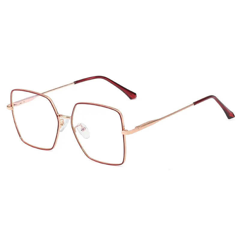 CCspace Unisex Full Rim Square Alloy Frame Eyeglasses 48241