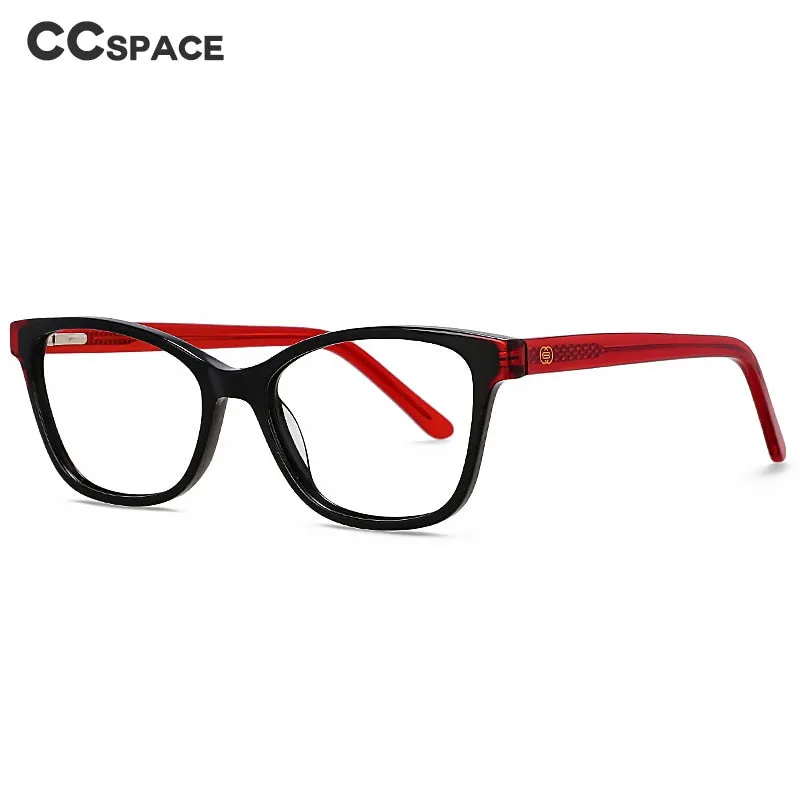 CCspace Unisex Full Rim Square Cat Eye Acetate Eyeglasses 55570
