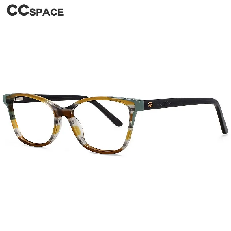 CCspace Unisex Full Rim Square Cat Eye Acetate Eyeglasses 55570