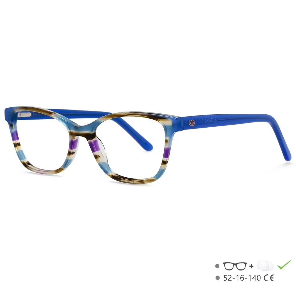 CCspace Unisex Full Rim Square Cat Eye Acetate Eyeglasses 55570