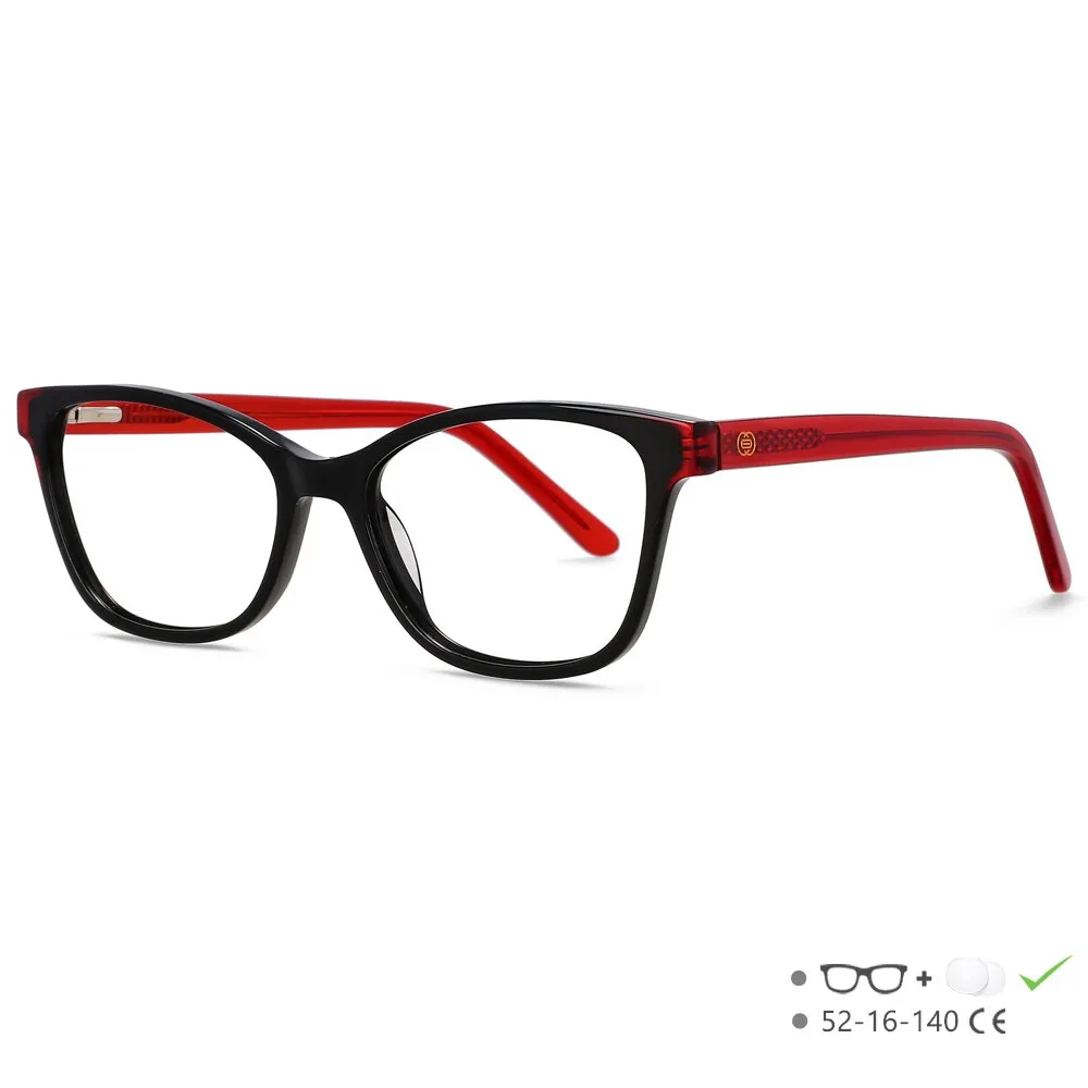 CCspace Unisex Full Rim Square Cat Eye Acetate Eyeglasses 55570