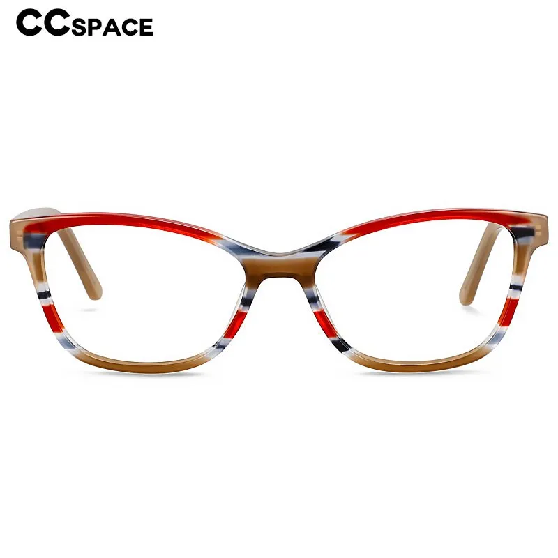 CCspace Unisex Full Rim Square Cat Eye Acetate Eyeglasses 55570