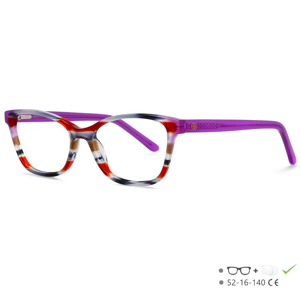 CCspace Unisex Full Rim Square Cat Eye Acetate Eyeglasses 55570