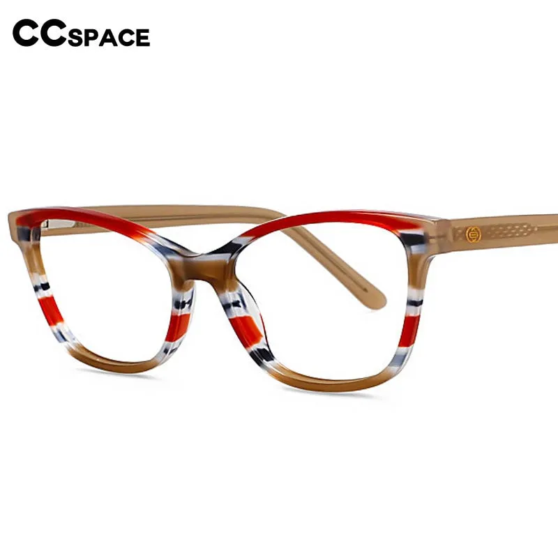 CCspace Unisex Full Rim Square Cat Eye Acetate Eyeglasses 55570