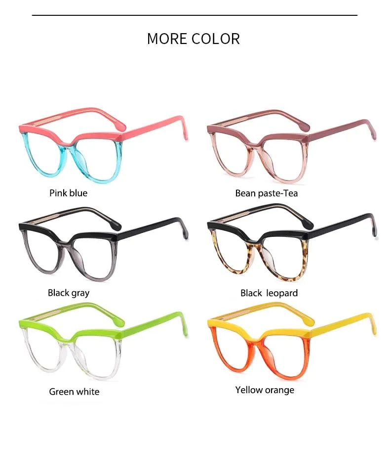 CCspace Unisex Full Rim Square Cat Eye Tr 90 Titanium Eyeglasses 54724