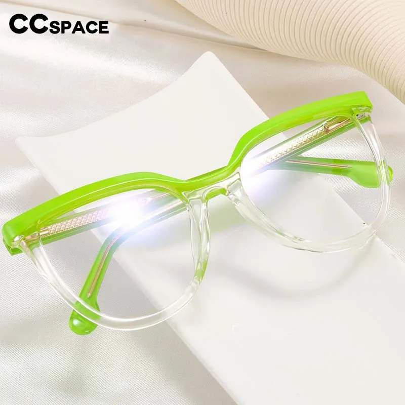 CCspace Unisex Full Rim Square Cat Eye Tr 90 Titanium Eyeglasses 54724