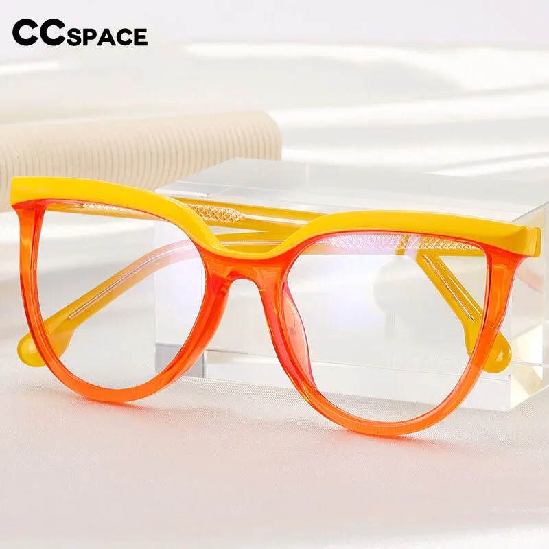 CCspace Unisex Full Rim Square Cat Eye Tr 90 Titanium Eyeglasses 54724