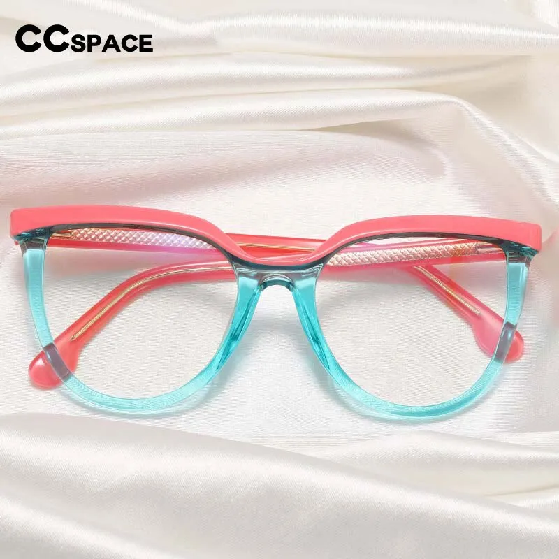 CCspace Unisex Full Rim Square Cat Eye Tr 90 Titanium Eyeglasses 54724