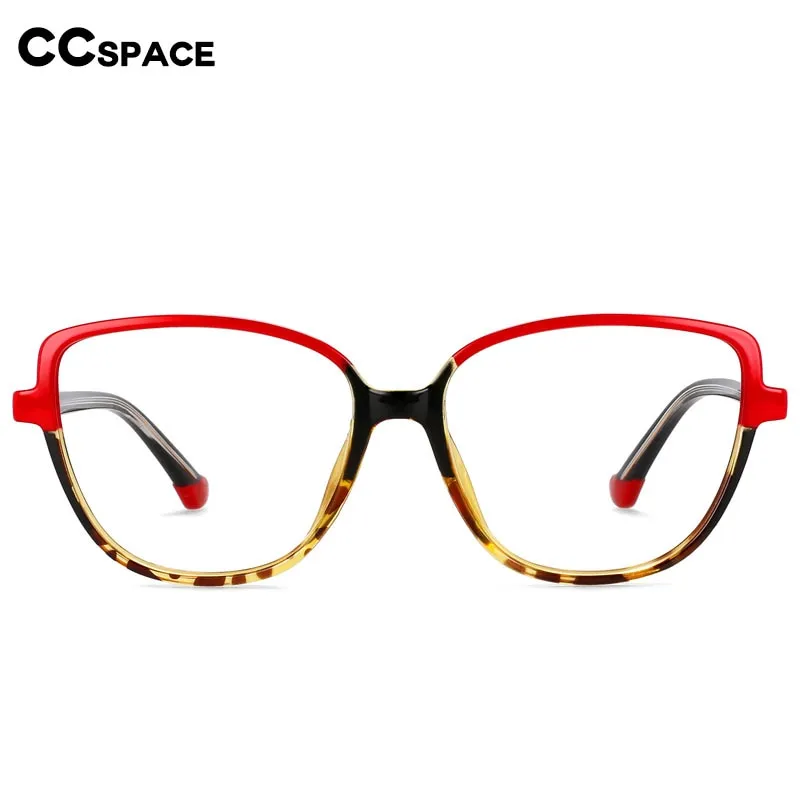 CCspace Unisex Full Rim Square Cat Eye Tr 90 Titanium Eyeglasses 55682