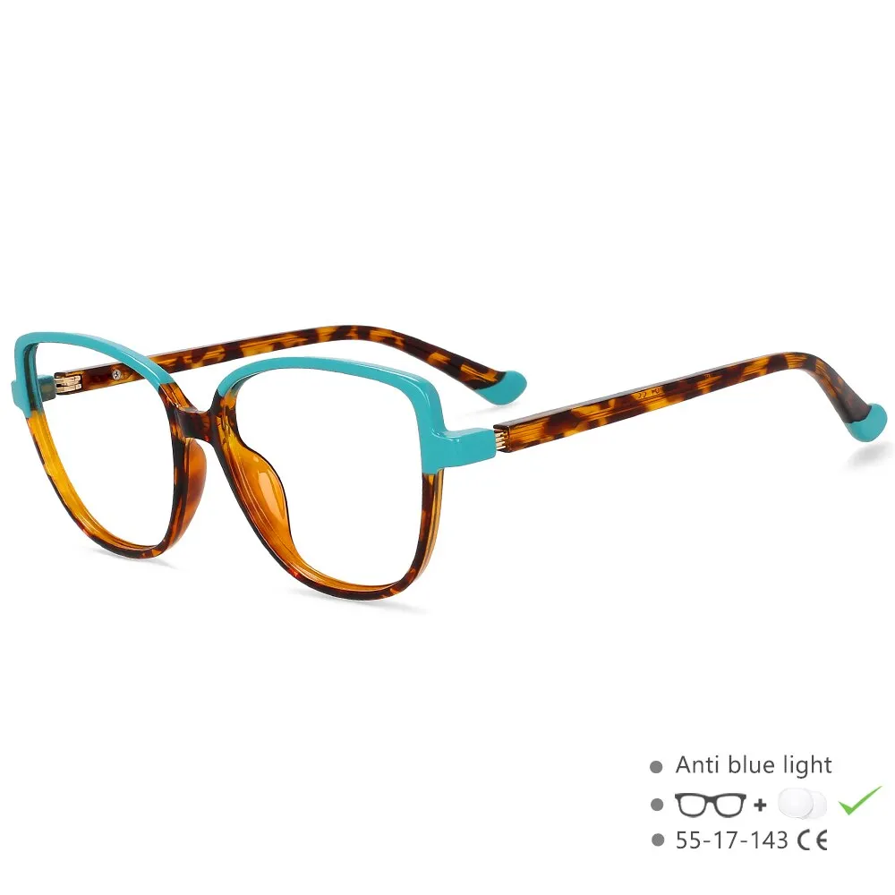 CCspace Unisex Full Rim Square Cat Eye Tr 90 Titanium Eyeglasses 55682
