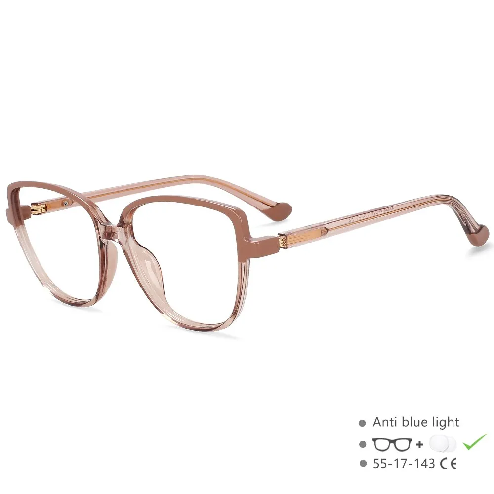CCspace Unisex Full Rim Square Cat Eye Tr 90 Titanium Eyeglasses 55682