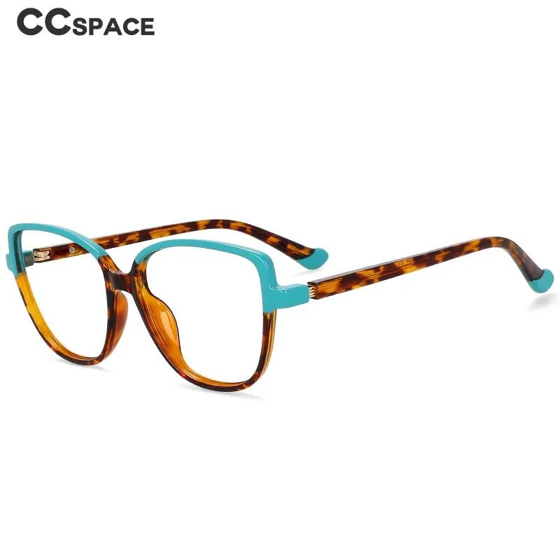 CCspace Unisex Full Rim Square Cat Eye Tr 90 Titanium Eyeglasses 55682